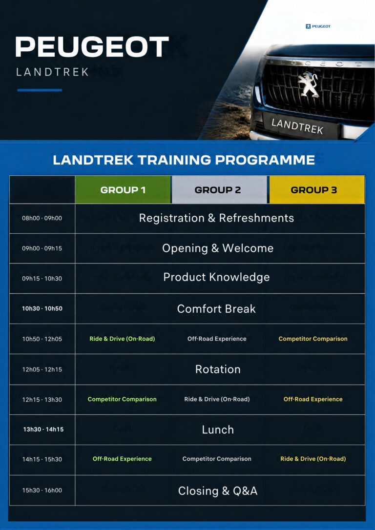 Peugeot Landtrek Event Programme